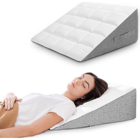 Coussin Incliné pour Lit, Coussin de Lecture, Oreiller Cale Triangulaire pour Le Cou, Le Dos, Les Jambes, Taie d'oreiller à Double Rembourrage (1/5)