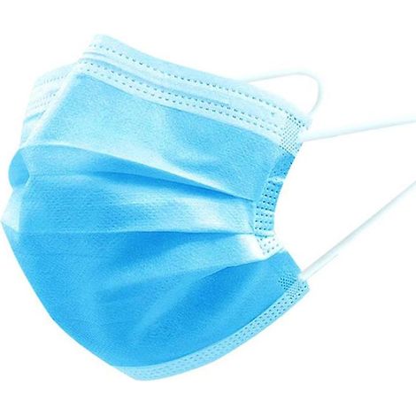 Masques faciaux confortables et protecteurs à 3 couches (paquet de 10) - Bleus (1/3)
