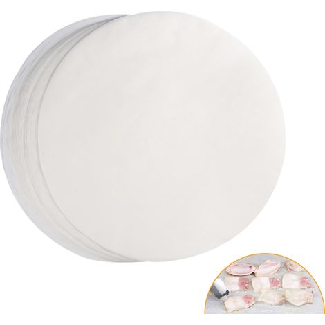 100 feuilles de papier aluminium antiadhésif rondes pour barbecue, 25 cm de diamètre, pour griller. (1/5)