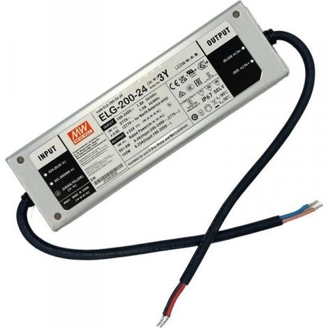 MW MEAN WELL ELG-200-24-3Y Alimentatore IP67 200W 24V 8,4A Input 220V e 110V