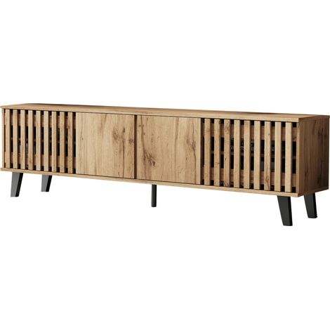 TV-Lowboard 180 x 40 x 55 cm in Naturholzoptik für Fernseher bis 70 Zoll (1/5)