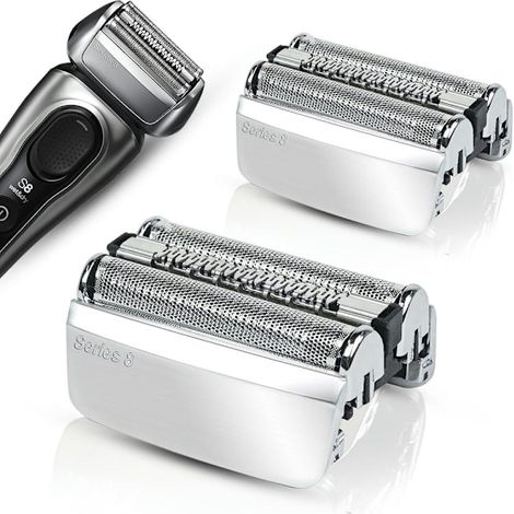83M 2er-Pack – Ersatzscherköpfe für Braun Series 8 Rasierer (8370cc, 8350s, 8320s, 8325s, 8340s) – Ersatzscherköpfe und Scherfolie (2er-Pack) 83M (1/5)
