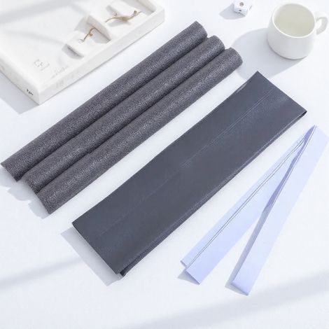 Joint de porte gris foncé, double silicone étanche, insonorisant, avec base en aluminium renforcé (1/5)