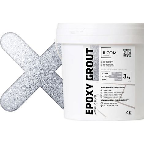 Stucco Epossidico Bicomponente per riempimento fughe - Agento Metallizzato - 3Kg (1/5)