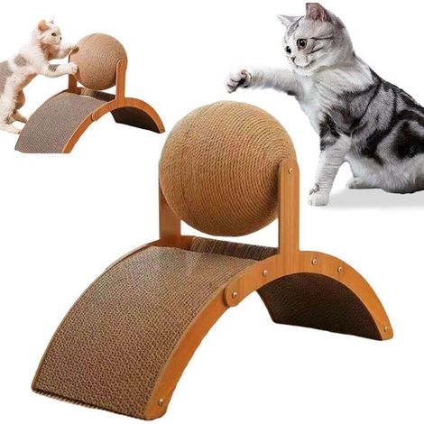 Griffoir pour chat, griffoir en carton pour chat, griffoir pour chaton, griffoir en sisal pour chat, tapis à griffer pour chat - 35 x 15 x 26 cm (1/5)