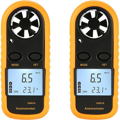 Portable Anemometer, Mini Air Flow Meter, Thermometer with Digital LCD Display, Supports mph, m/s, km/h, ft/min and Knots Units (1/5)