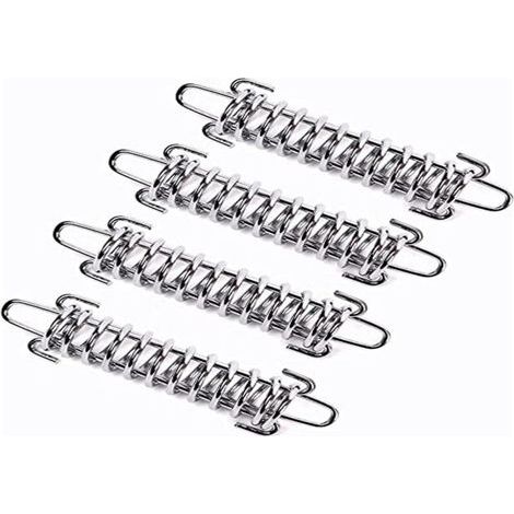 Lot de 4 Ressorts de Traction en Acier Inoxydable avec œillets pour Fixation de Voile d'ombrage, Ressorts de Tension, Ressorts de Traction avec Crochets (1/5)
