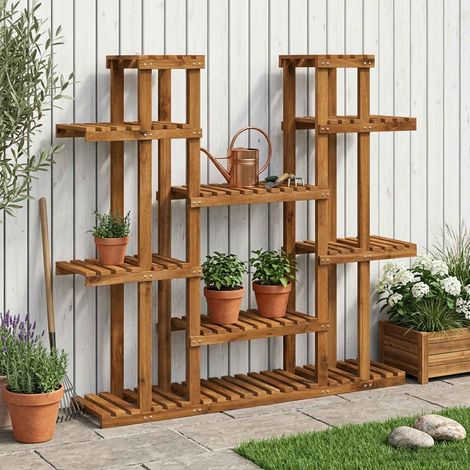 vidaXL Soporte de plantas Natural 123 x 25 x 114,5 cm (1/5)