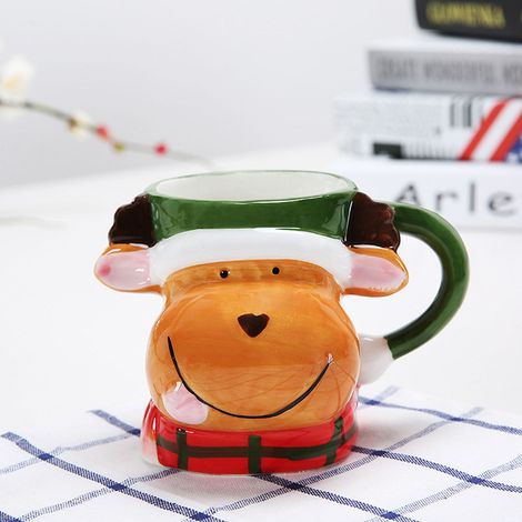 Tasse De Noël - Tasse En Céramique 450 Ml - Motif Père Noël Renne Bonhomme De Neige Pingouin - Idéale Pour Café Chocolat Chaud - Lot De 1 (1/5)