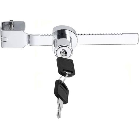 CSPARKV Sliding Saw Lock with Different Key Glass Display Cabinet Lock Vivarium Terrarium Showcase Glass Door Ratchet Lock