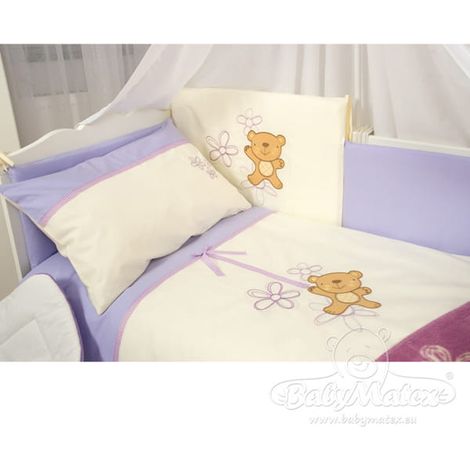 Juego de ropa de cama de algodón de 3 piezas, 100x135 cm, osito de peluche