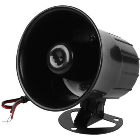 Sirène Corne Haut-Parleur, Electronic Sirène d'urgence Haut-Parleur DC 12V Alarme de sécurité Filaire pour Sécurité Extérieure