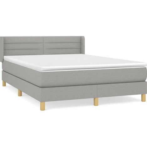 Maison Exclusive - Boxspringbett mit Matratze Hellgrau 140x190 cm