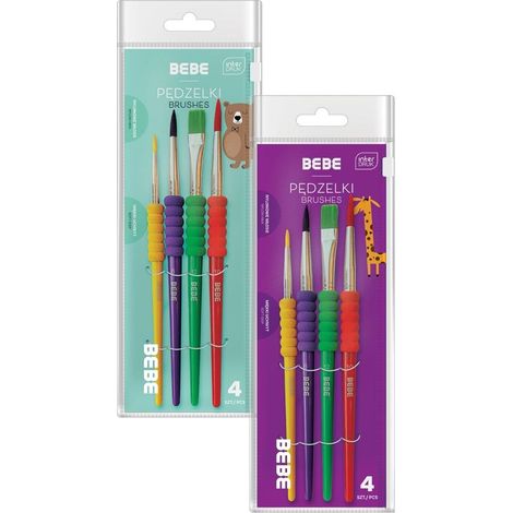 Set di 4 spazzole per bambini BB con manico