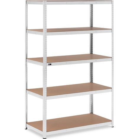 Étagère charge lourde 120 x 60 x 197 cm supporte 5 x 150 kg gris robuste garage atelier outils (1/5)