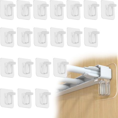 20Pcs Chevilles de Support d'Étagère Transparente, Support d'Étagère Sans Perforation Robust, Support Etagere Auto-Adhésif en Plastique Sans Perçage pour Armoire Stand D'exposition (1/5)