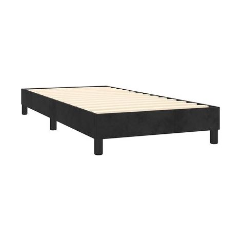 Sommier de style Snowco (avec matelas et lampe LED), noir, 80 × 200 cm, éclairage led d’ambiance, pour chambre, décor moderne, facile à assembler (1/5)