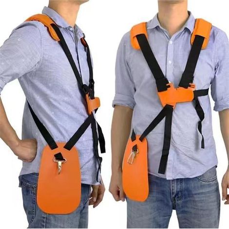 Schultergurt für Benzinrasenmäher mit doppeltem Schultergurt, gepolsterter Nylongurt für Gartenmäher FS120, FS55, FS220 in Orange (1/5)