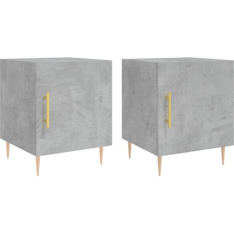 Maison Exclusive - Nachttische 2 Stk. Betongrau 40x40x50 cm Holzw