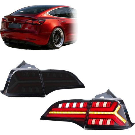 Fanali posteriori a LED, design fumé, 3400 lumen, 12 volt, installazione plug and play, compatibili con Tesla Model 3 e Model Y (1/5)