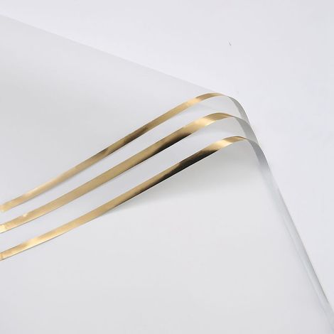 Papel de aluminio floral - Rayas blancas - Láminas de 58x58 cm - 20 unidades