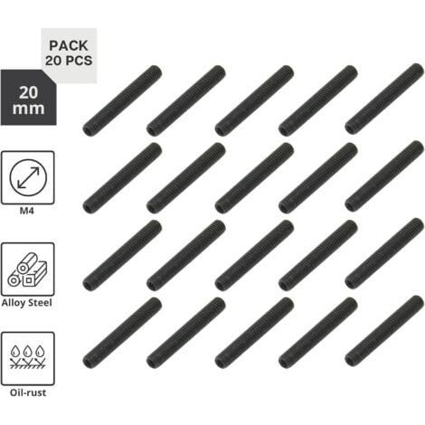 Industrial  Vis Sans Tete Metrique  Vis M4 x 20 mm  PACK de Vis 20  Vis cle Allen  Extrémité Chanfreinée  Visserie pour fixation polyvalente, poignee de porte et autres utilisations (1/3)