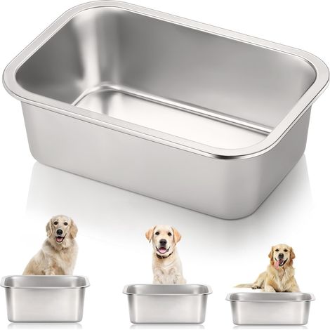 Grande gamelle pour Chien en Acier Inoxydable – Capacité de 5 litres – Utilisation en intérieur/extérieur – Chiens de Taille XL