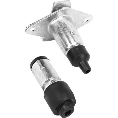 Connecteur et prise 7 broches pour remorque, petit accessoire métallique de remplacement pour camping-cars, caravanes et remorques (1/5)