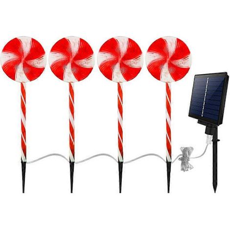 Décorations festives de jardin, guirlandes lumineuses solaires d'extérieur pour Noël (1/4)