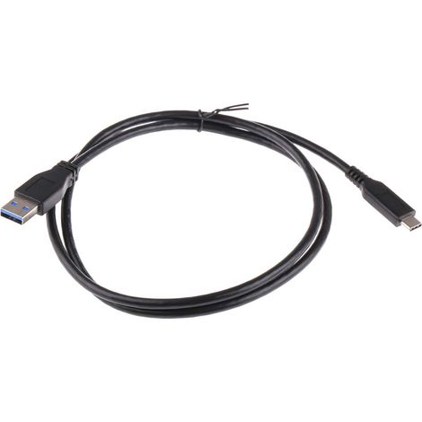 Câble USB RS PRO, Male USB C vers USB A mâle, Noir, 1m ( Prix pour 1 ) (1/3)