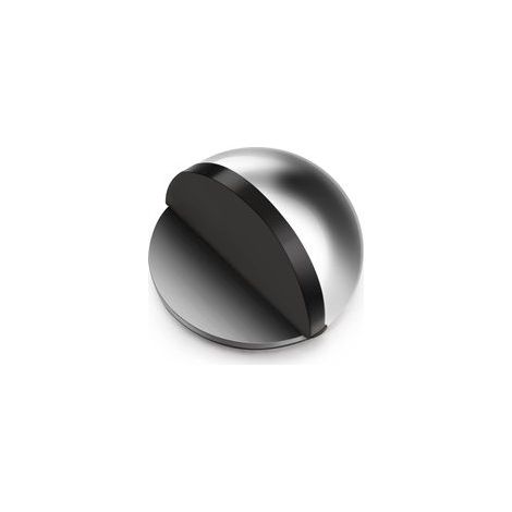 Butée de porte autocollante ovale en acier inoxydable, protection murale en demi-lune avec colle pour sol dur et verre (1 pièce)