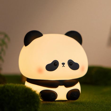 Veilleuse Panda, lampe de nouveauté LED Squishy Panda, veilleuse à intensité variable à 3 niveaux, lampe tactile rechargeable (1/5)