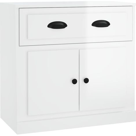 Maison Exclusive - Credenza Bianco Lucido 70x35,5x67,5 cm in Legno Multistrato