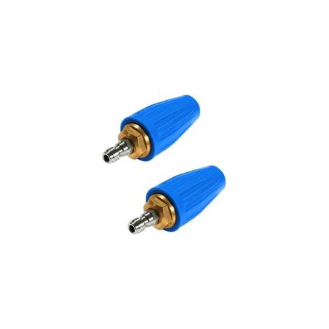 2 ugelli a turbina rotante universali a 360° per idropulitrice ad alta pressione, 3600 PSI 250 bar, attacco rapido da 1/4", ugello di pulizia a turbina rotante (blu) (1/4)