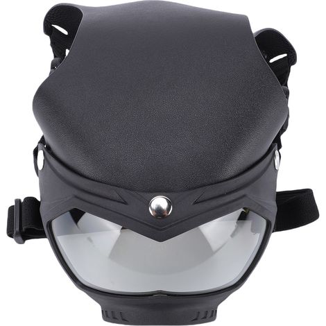 Chapeau pour chien avec lunettes de soleil coupe-vent, respirantes et légères. Lunettes pour animaux de compagnie idéales pour les activités de plein air : balades, conduite, randonnées. Monture noire (1/5)