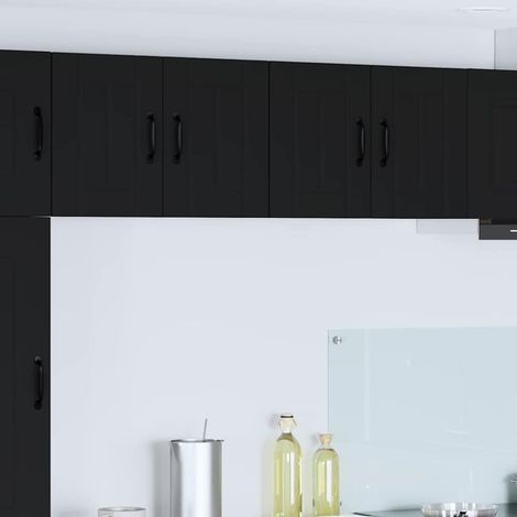 vidaXL Meuble mural LUCCA 2 pc Noir Bois d'ingénierie