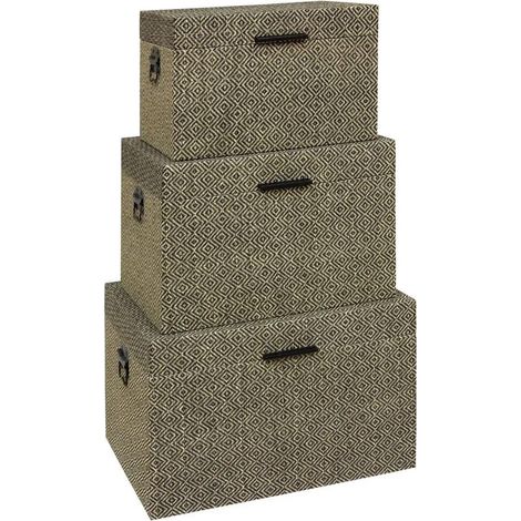 Lot de 3 Malles de Rangement "The Palm Resort" 57cm Gris