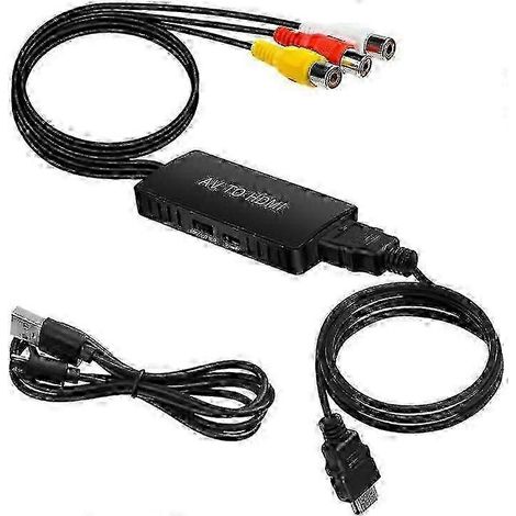 2025 2 Convertisseurs RCA vers HDMI, avec câble HDMI, adaptateur RCA vers HDMI, AV vers HDMI (1/5)