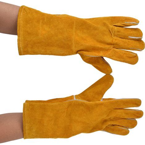 Gants de soudage en cuir de vachette jaune pour travaux de fonderie, découpe et polissage RTD1526 (1/5)