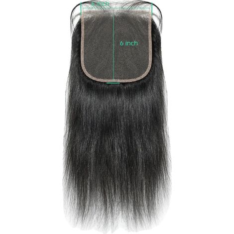 Chiusura in pizzo con capelli umani, densità 150%, colori naturali disponibili, chiusura in pizzo 6x6, capelli Remy, 14 pollici. (1/2)