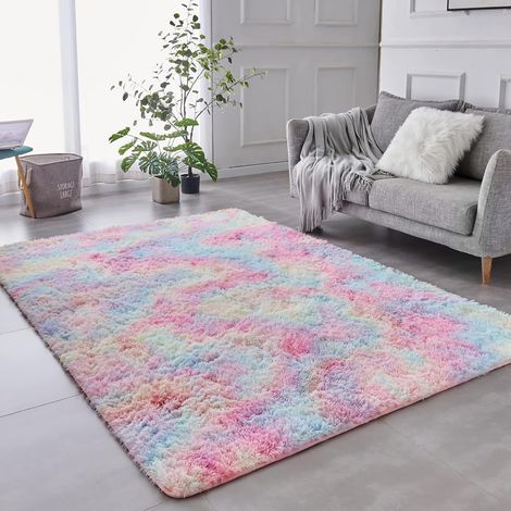 Carpette pourChambre-Tapis Décoratif-de Style Moderne pour Salon Chambre Canapé Natte(Arc-en-Ciel,120 x 160 cm) (1/5)