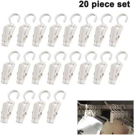 Lot de 20 Patère de salle de bain crochets à vêtements en plastique robuste (1/4)