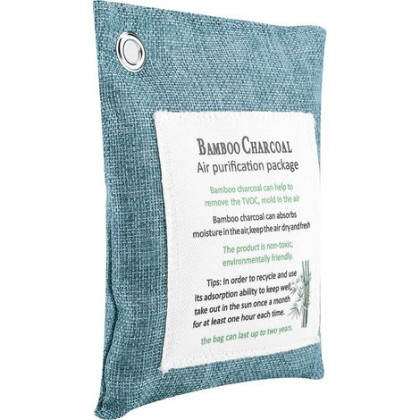 Sac purificateur d'air 8 couleurs au charbon actif et bambou, désodorisant pour voiture, bleu foncé (1/5)