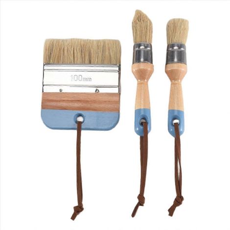 Lot de 3 pinceaux ovales pour peinture à la craie et à la cire (1/5)
