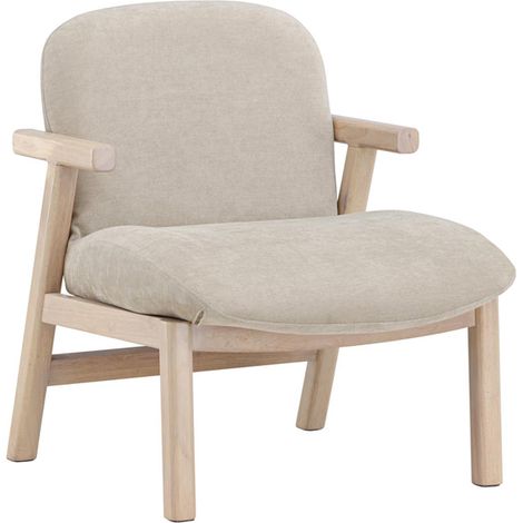 Fauteuil Design en Bois "Rile" 77cm Beige (1/5)