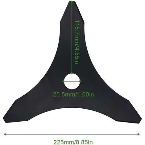 Freischneiderklingen-Ersatzteile - 3 Zähne aus Manganstahl - 25,4 mm Lochdurchmesser - Leichte und dünne Klinge für Rasen und Unkraut - Nicht geeignet für harte Äste (1/4)