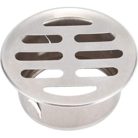 Grille de siphon de sol ronde en acier inoxydable anti-obstruction, crépine de siphon de balcon à enclenchement (50 ouvertures plates) (1/5)
