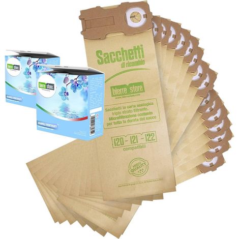 Sacchetti folletto vk 121 vk 122 vk 120 16pz granuli talco compatibili