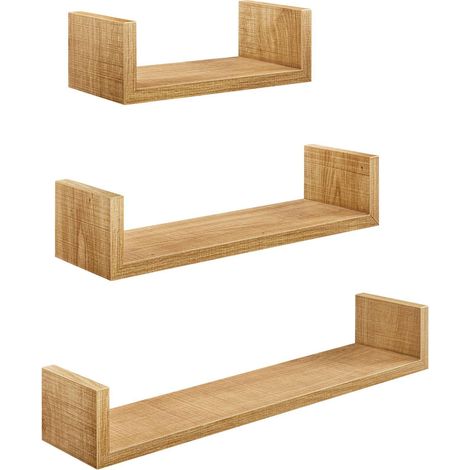 Honigbraunes Wandregal für das Wohnzimmer BEGRYF 60x15x10 (1/5)