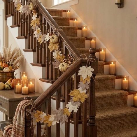 5ft Harvest Autumnal Large Leaves Garland (1/2)